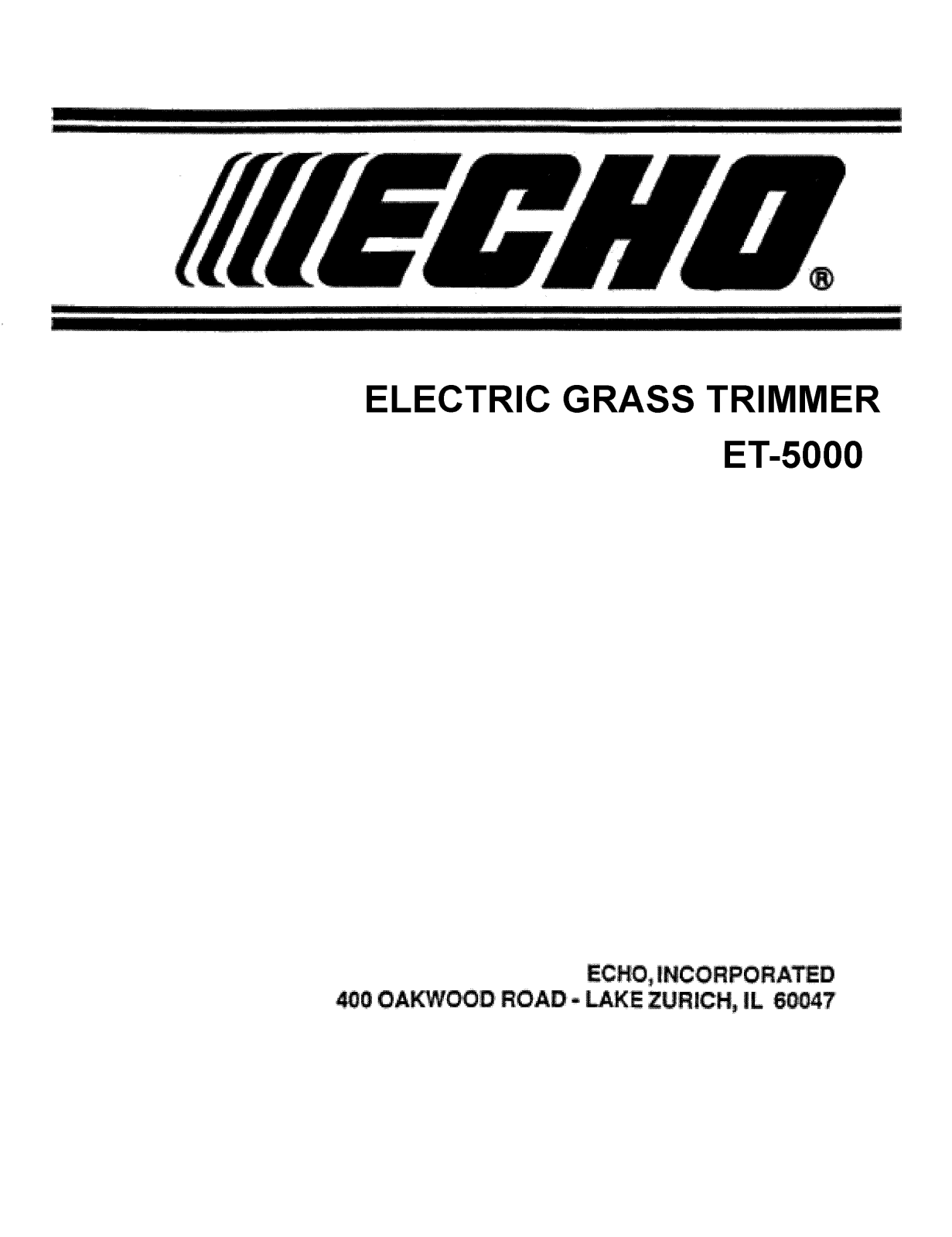 Echo ET-5000 User Manual