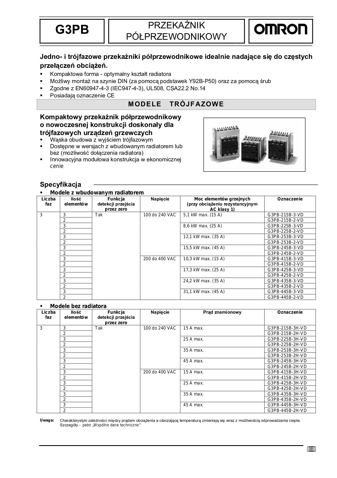 Omron G3PB DATASHEET