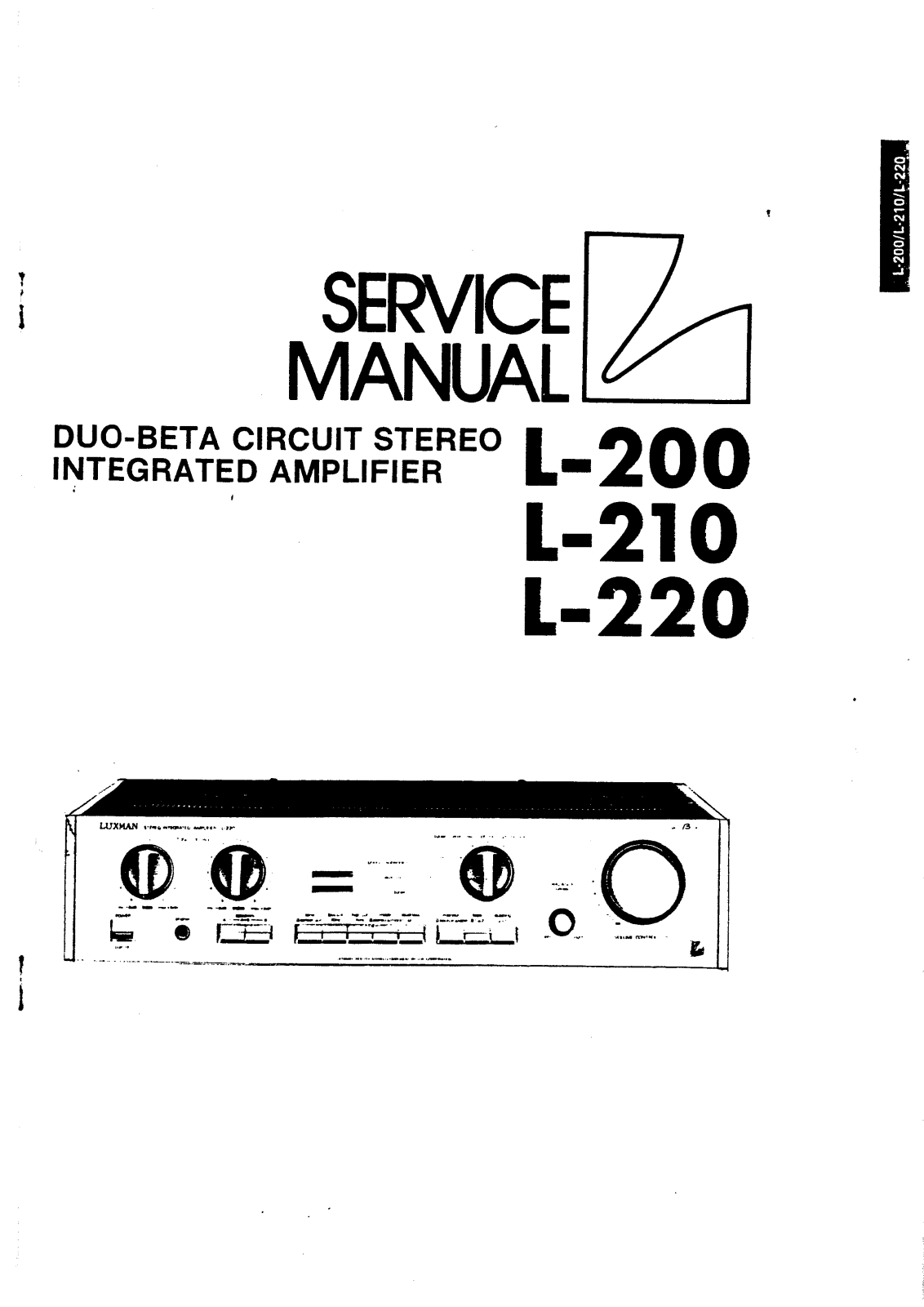 Luxman L-200, L-210, L-220 Service manual