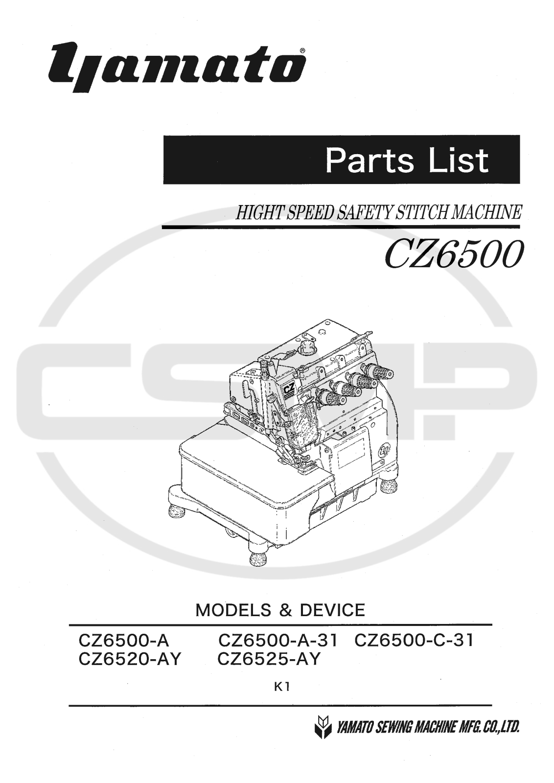 Yamato CZ6500 Parts Book