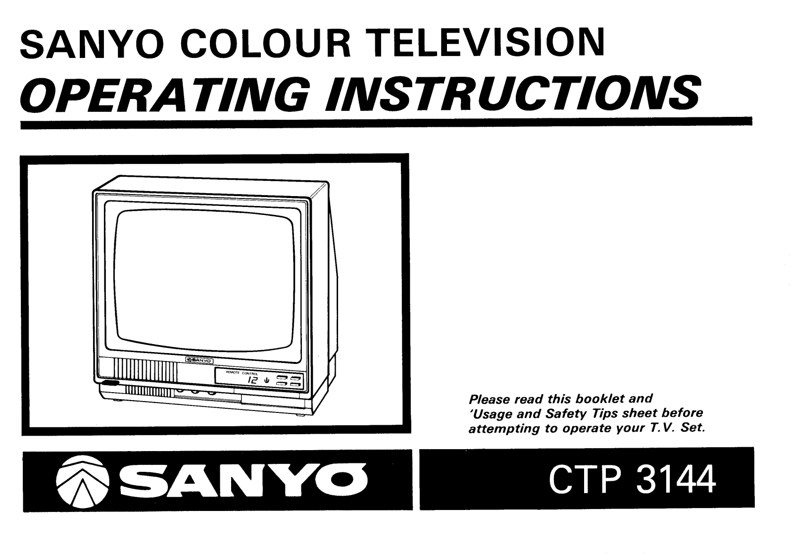 Sanyo CTP3144 Instruction Manual