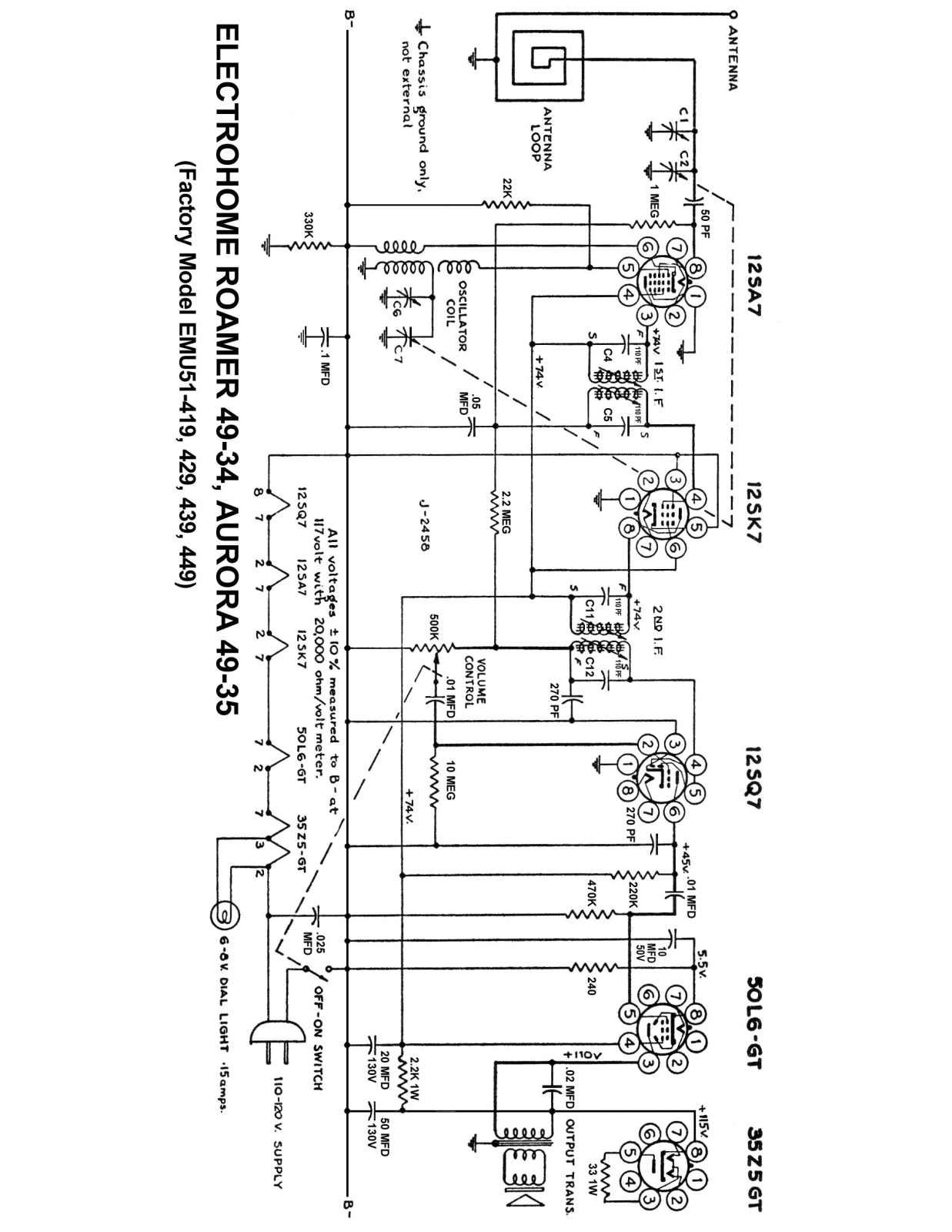 ElectroHome Aurora 49_35, Roamer 49_34 Schematic - ManualMachine.com