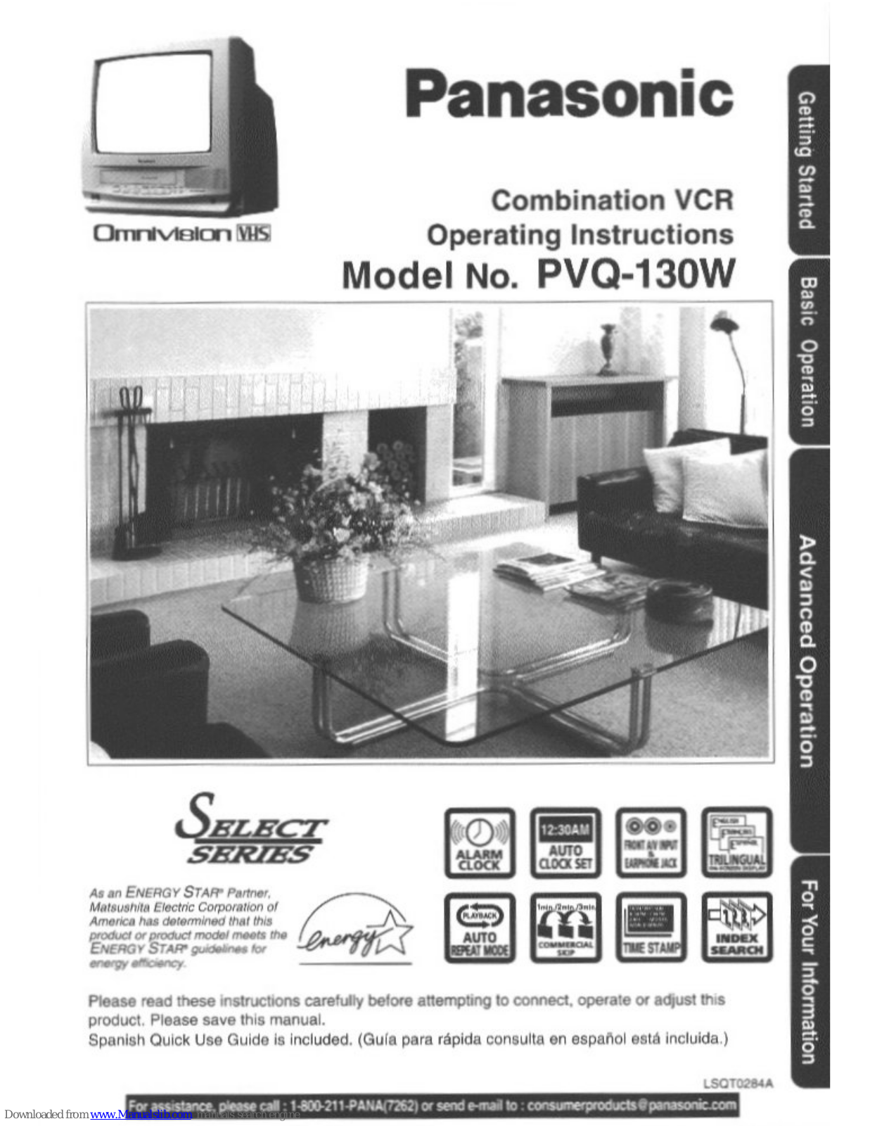 Panasonic OmniVision PV-Q130W User Manual