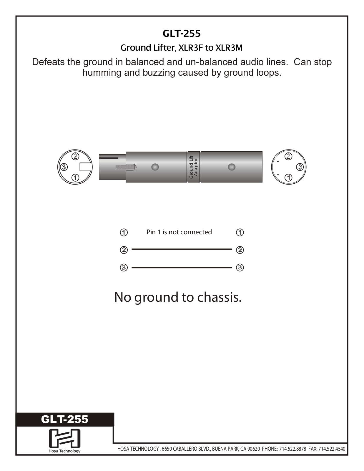 Hosa GLT-255 User Manual