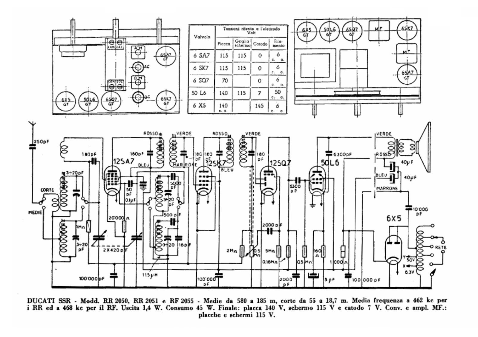 Ducati rr2050, rr2051, rr2055 schematic