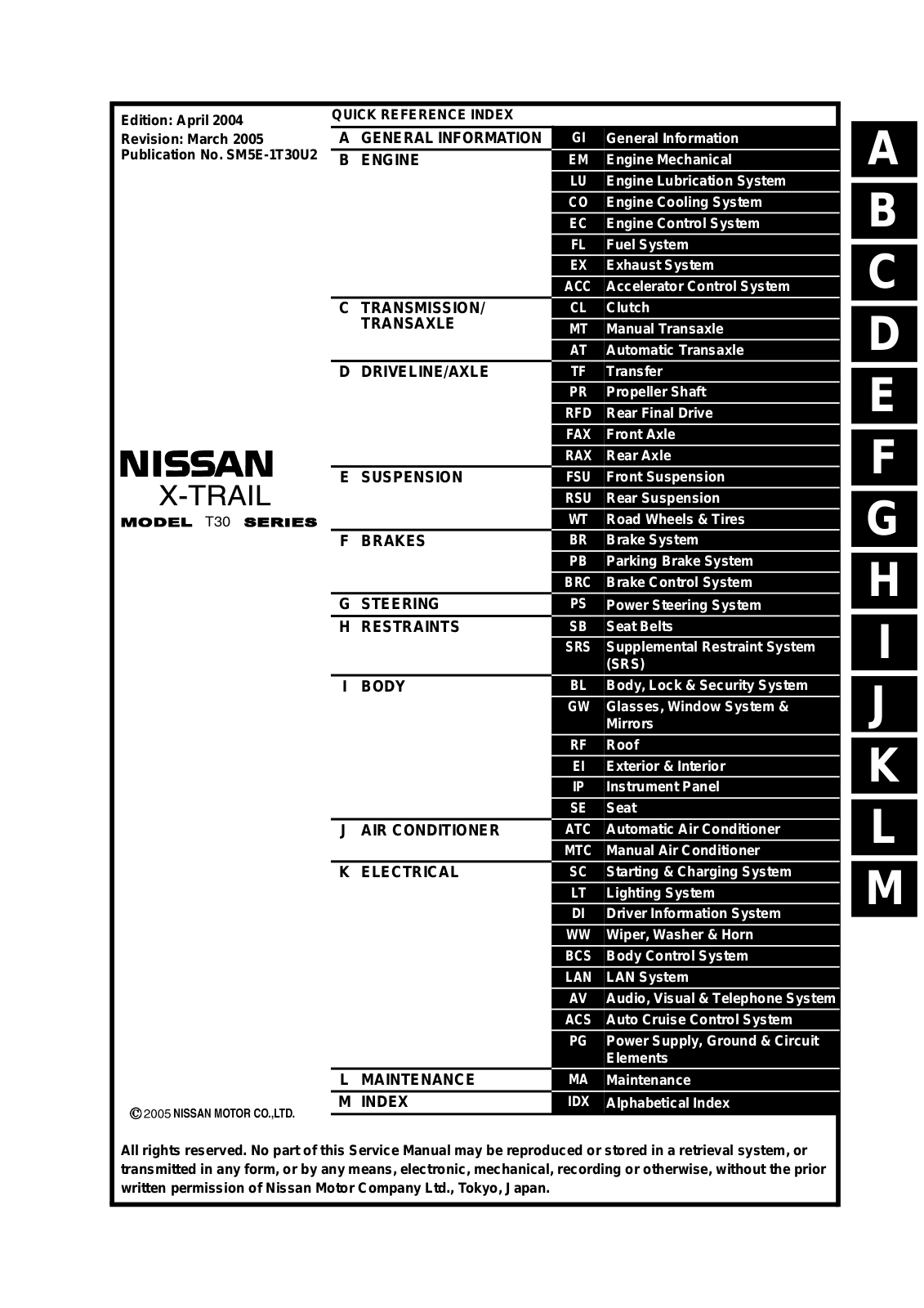 Nissan X-Trail 2005 User Manual