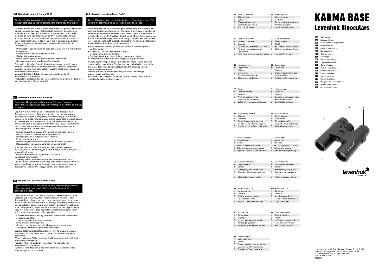 Levenhuk Karma BASE 8x32, Karma BASE 8x42, Karma BASE 10x32 User Manual