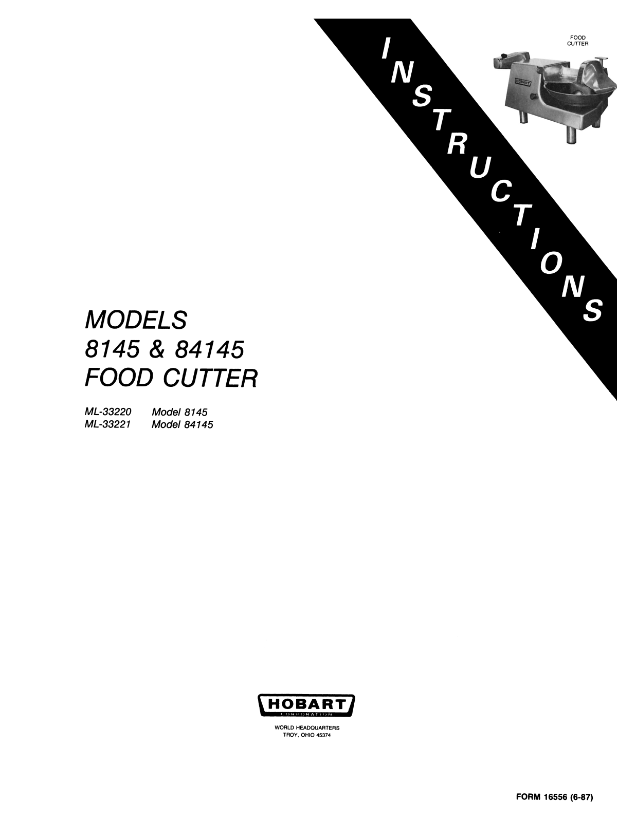 Hobart 84145, 8145 User Manual