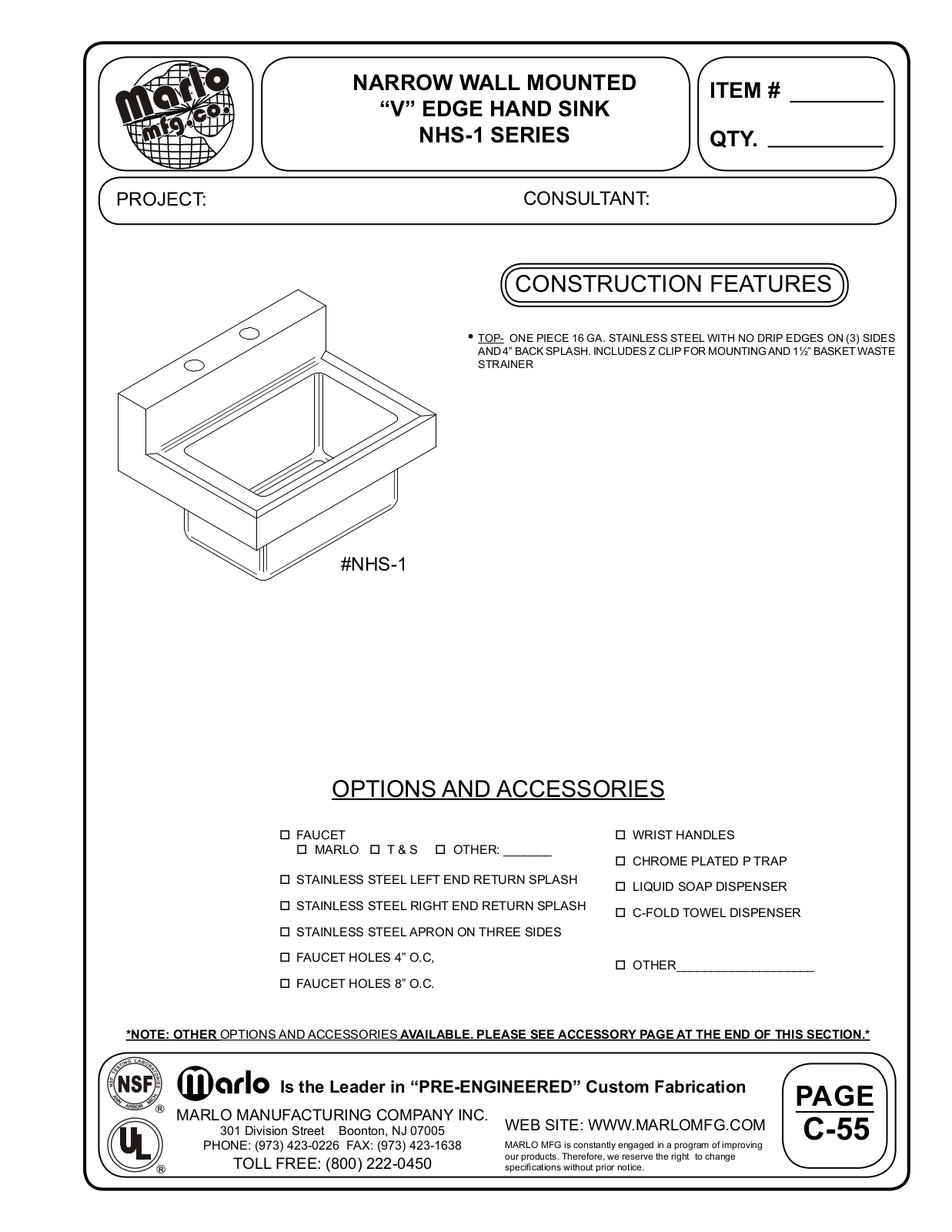 Marlo NHS-1-1310 User Manual