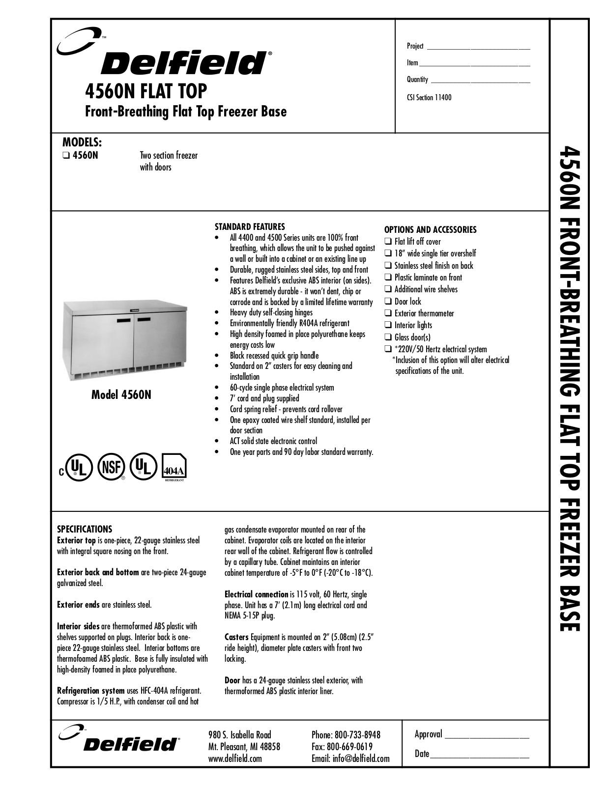 Delfield 4560N User Manual