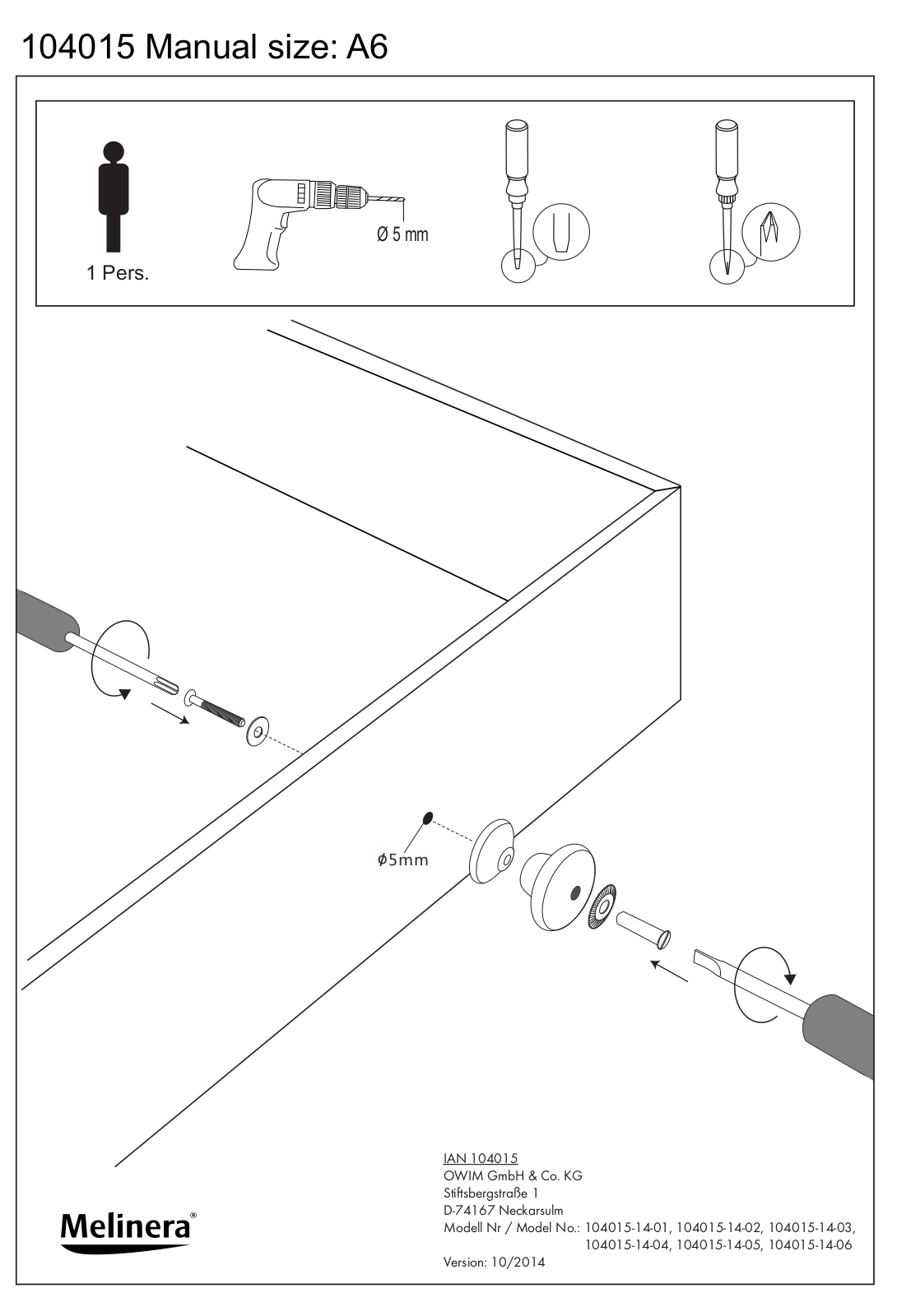 Melinera 104015-14-0х User Manual