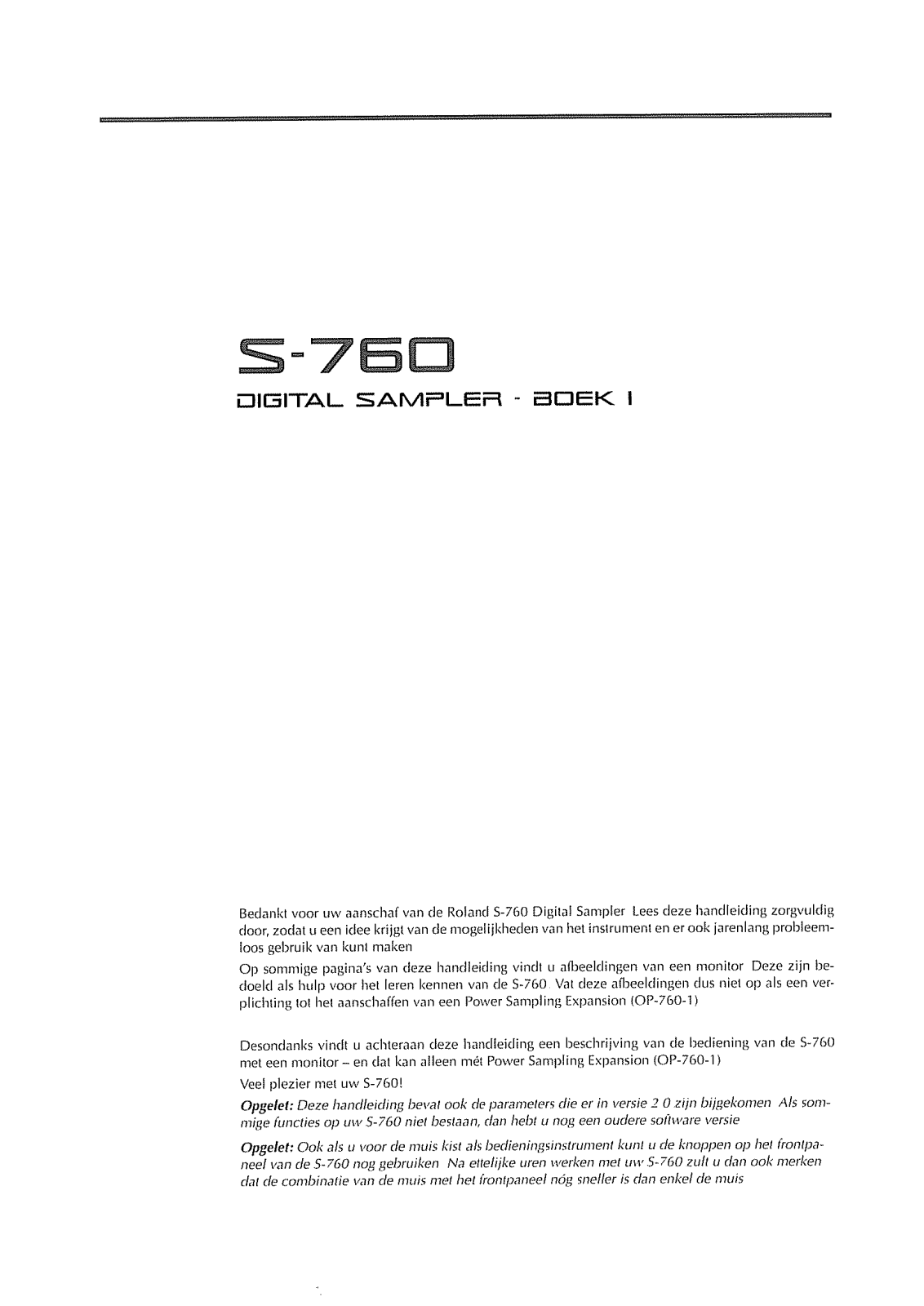 Roland S-760 User Manual