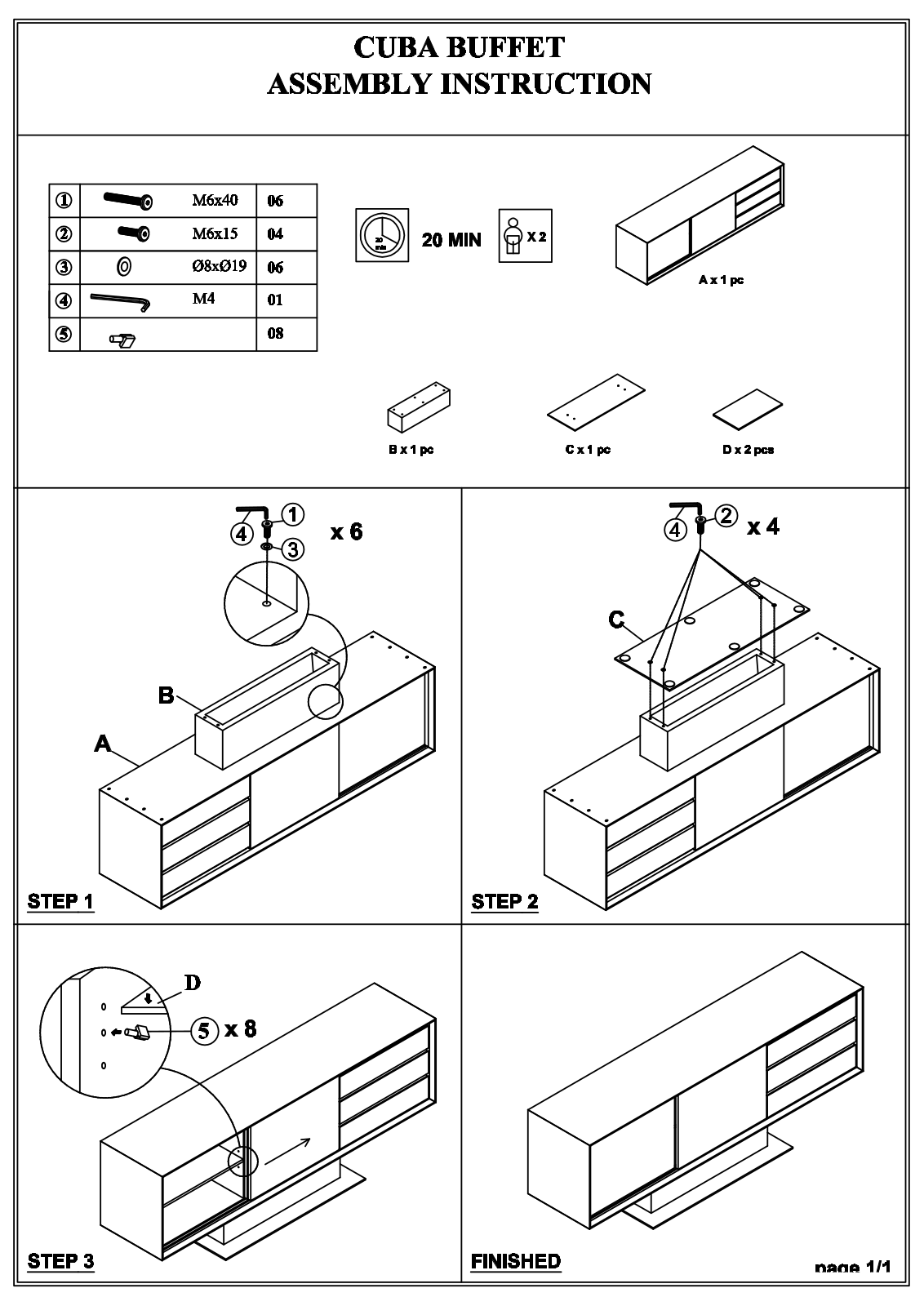 Essentials for Living 4601SLAGRYESP Assembly Guide