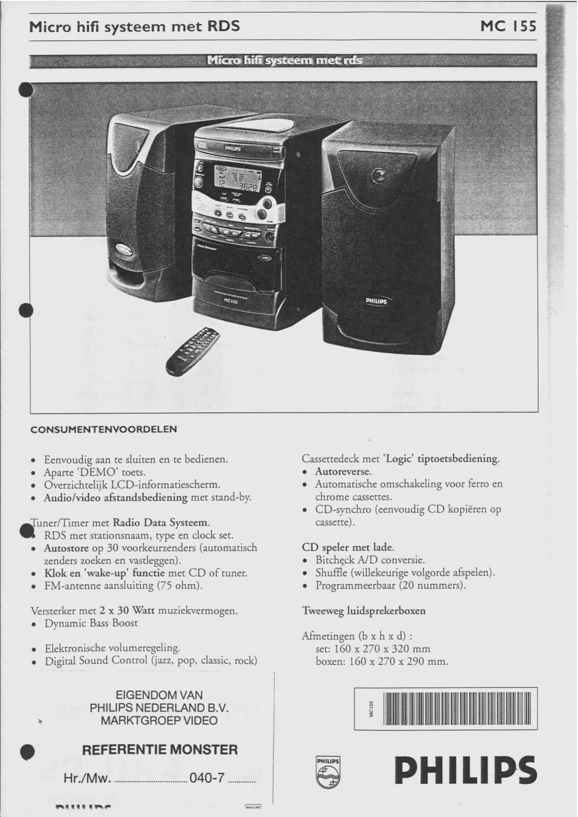 Philips MC155 User Manual