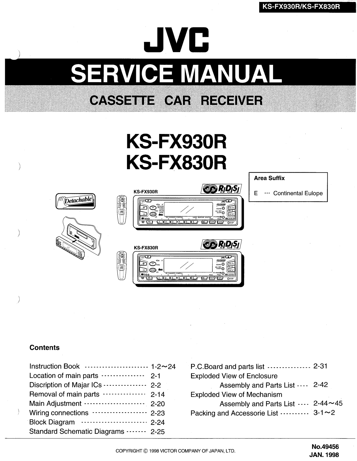 JVC KS-FX830RE, KS-FX930RE Service Manual