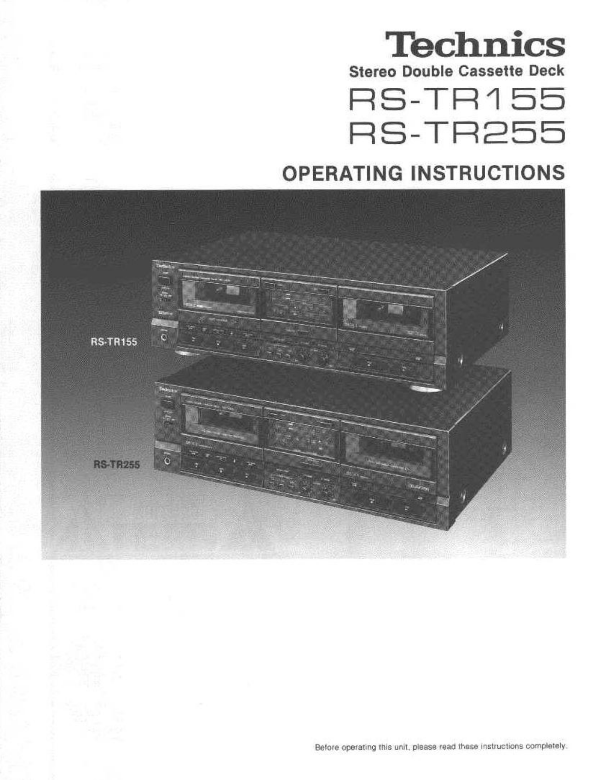 Panasonic RS-TR255 User Manual