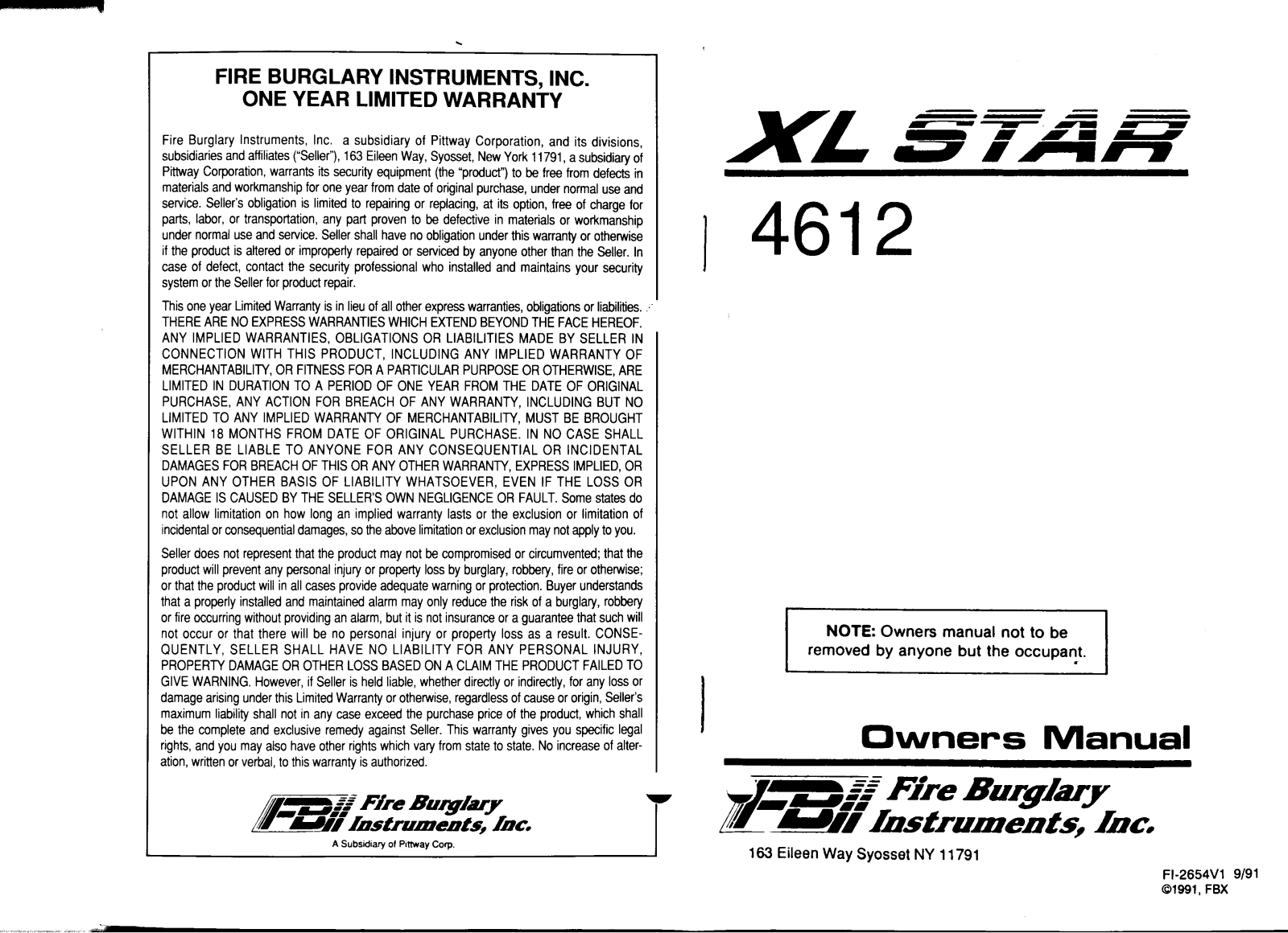 Fbii XL 4612 STAR User Manual