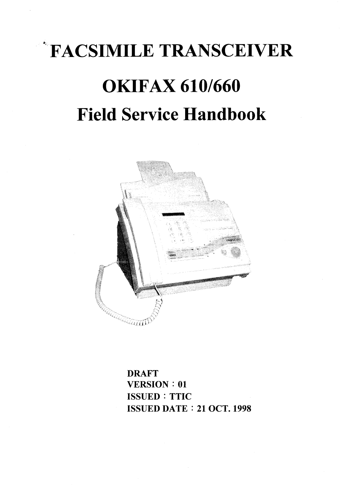 Oki OKIFAX 610, OKIFAX 660 Service manual