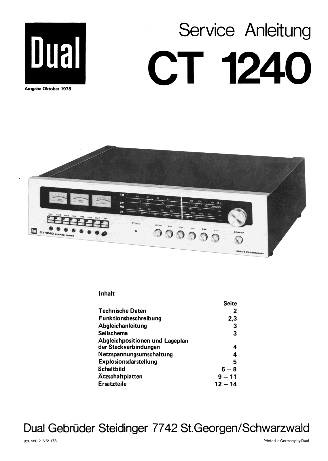 DUAL CT-1240 User Manual