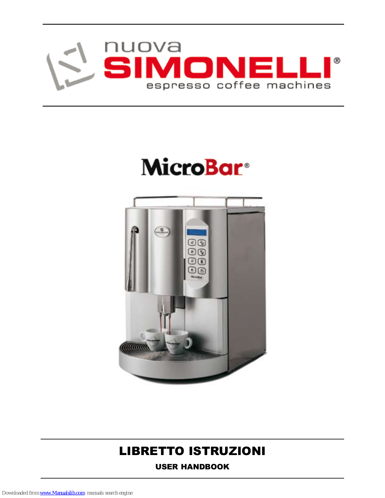 Nuova Simonelli MicoBar User Handbook Manual