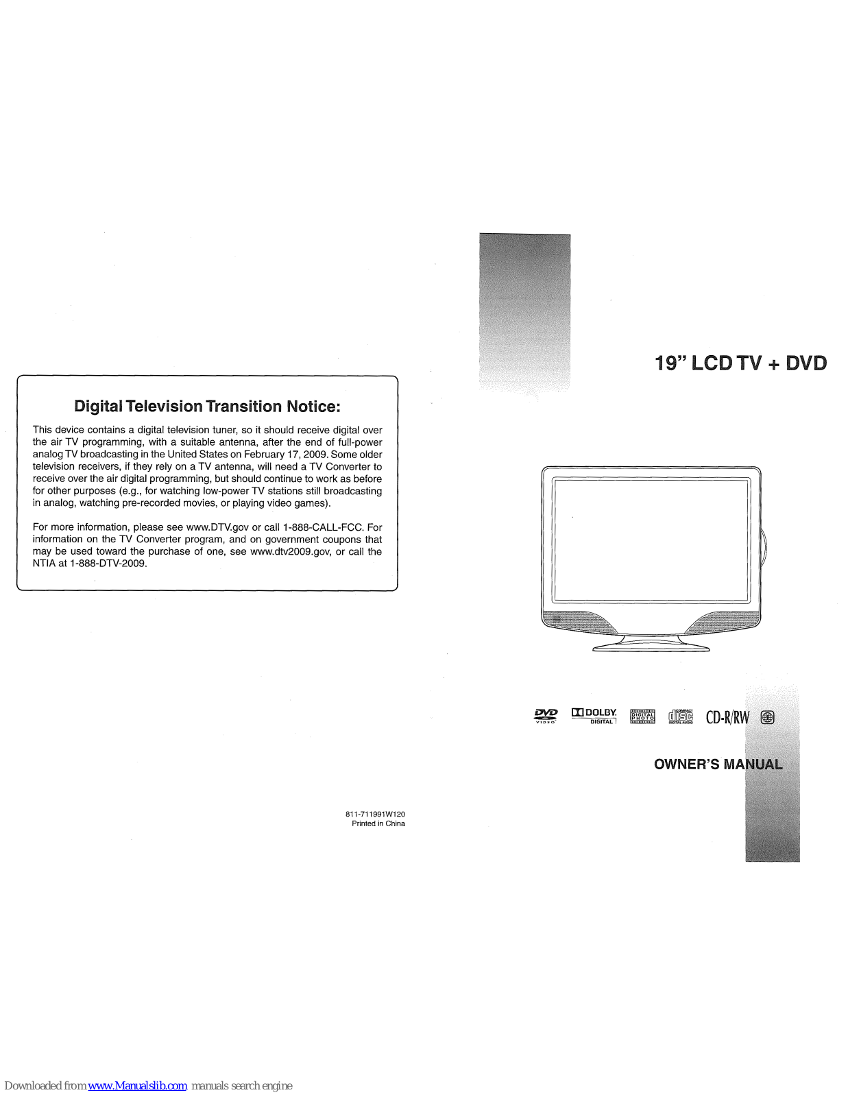 Audiovox FPE1908DVDC Owner's Manual