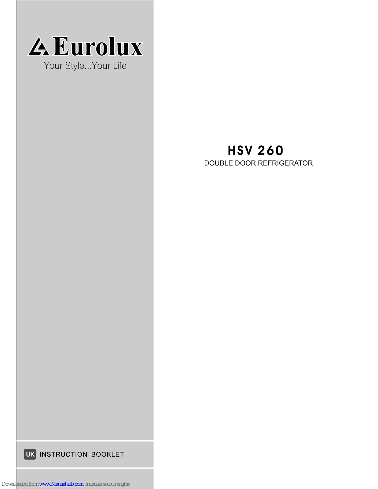 Eurolux HSV 260 Instruction Booklet