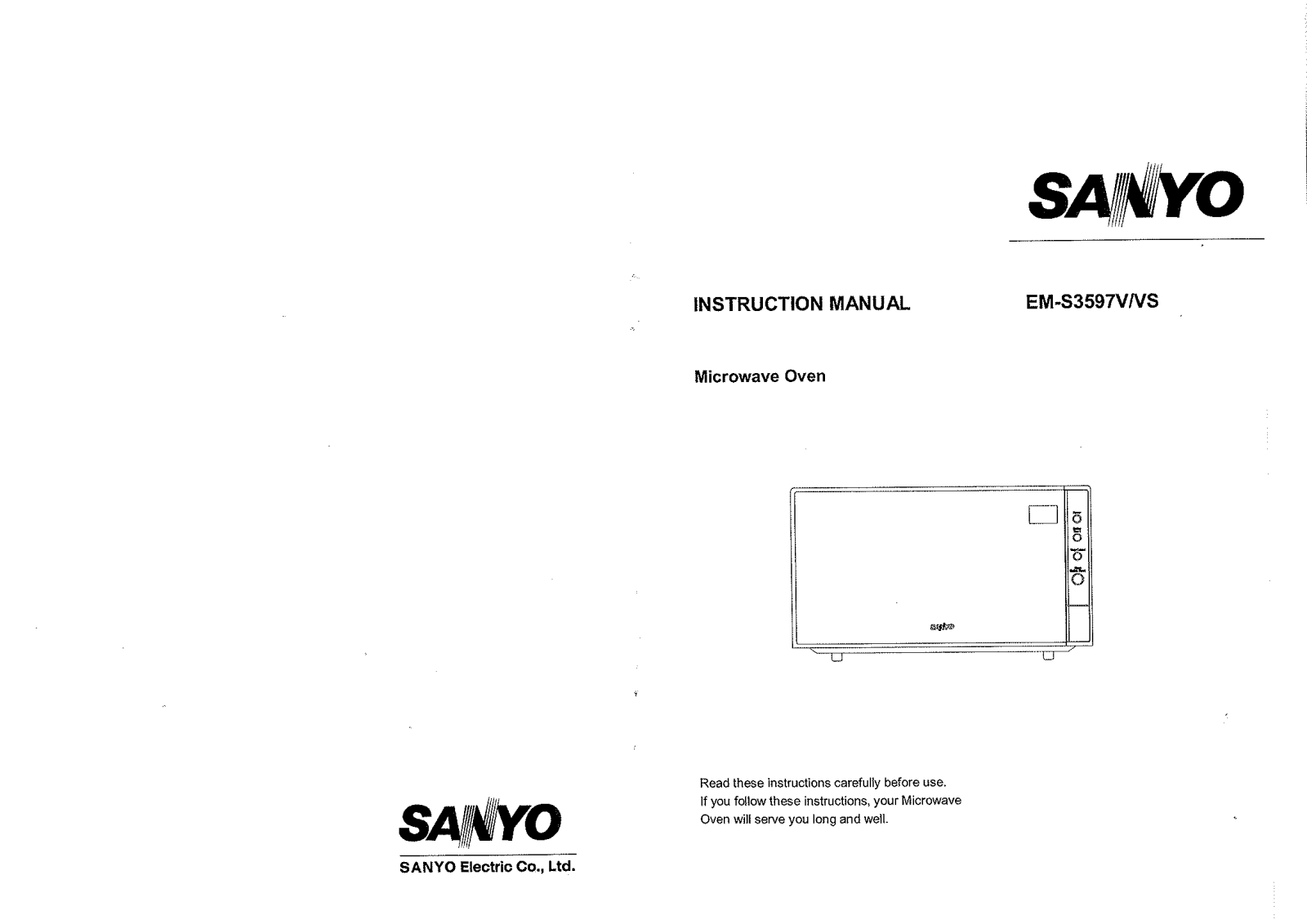 Sanyo EM-S3597VS, EM-S3597V Instruction Manual