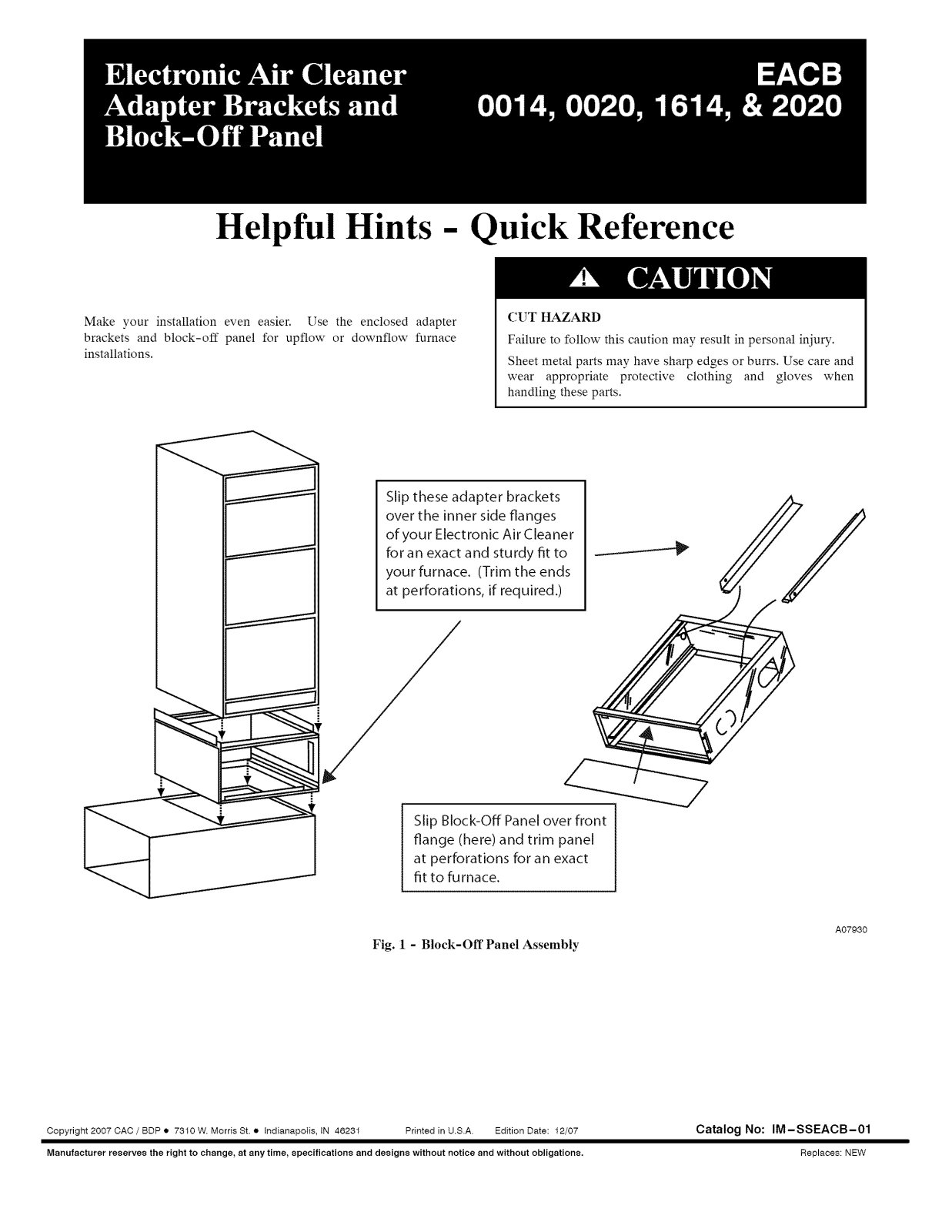 Carrier EACB0020, EACB1614, EACB2020, EACB0014 Installation Guide - ManualMachine.com