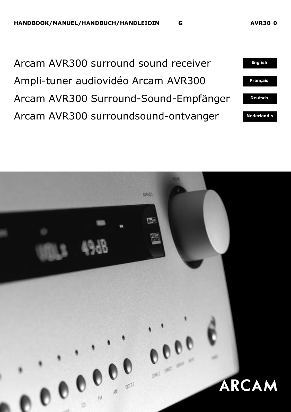 Arcam AVR-300 Owners Manual