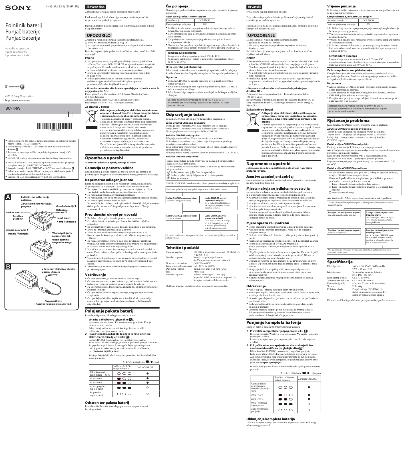 Sony BC-TRW Instructions for use