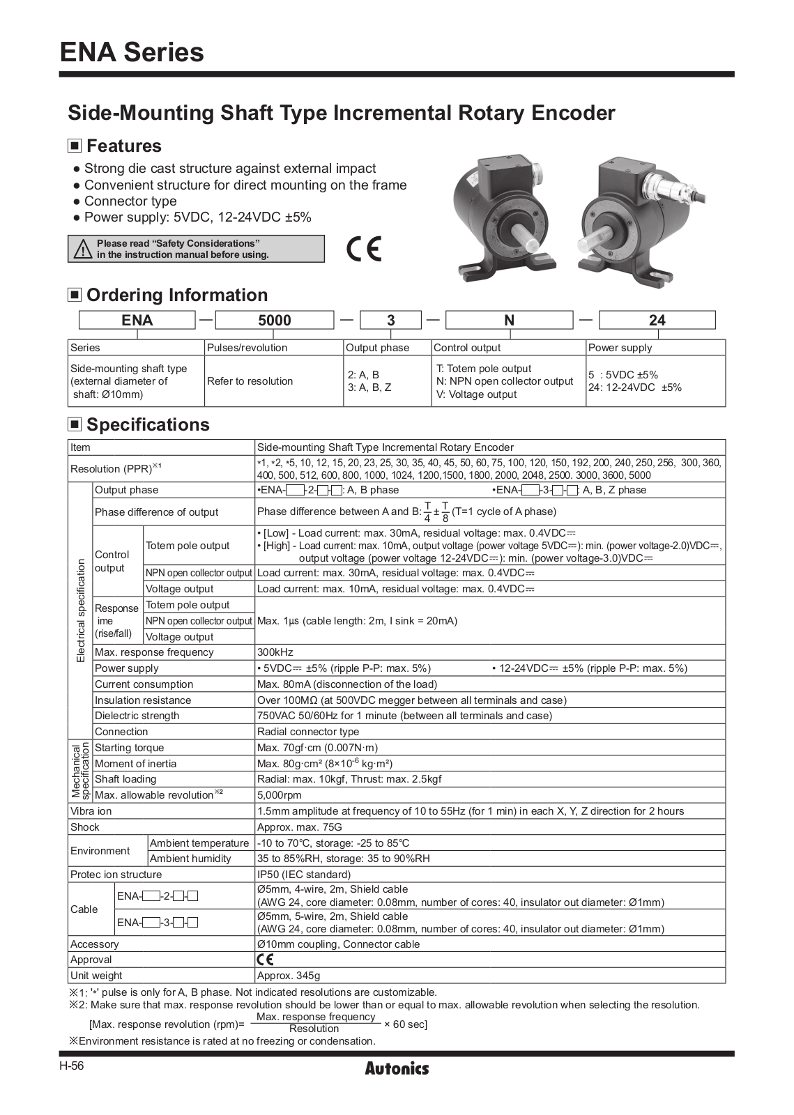 Autonics ENA Series Catalog Page