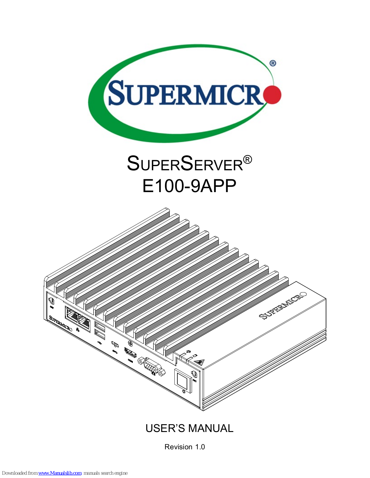 Supermicro E100-9APP, SuperServer E100-9AP User Manual