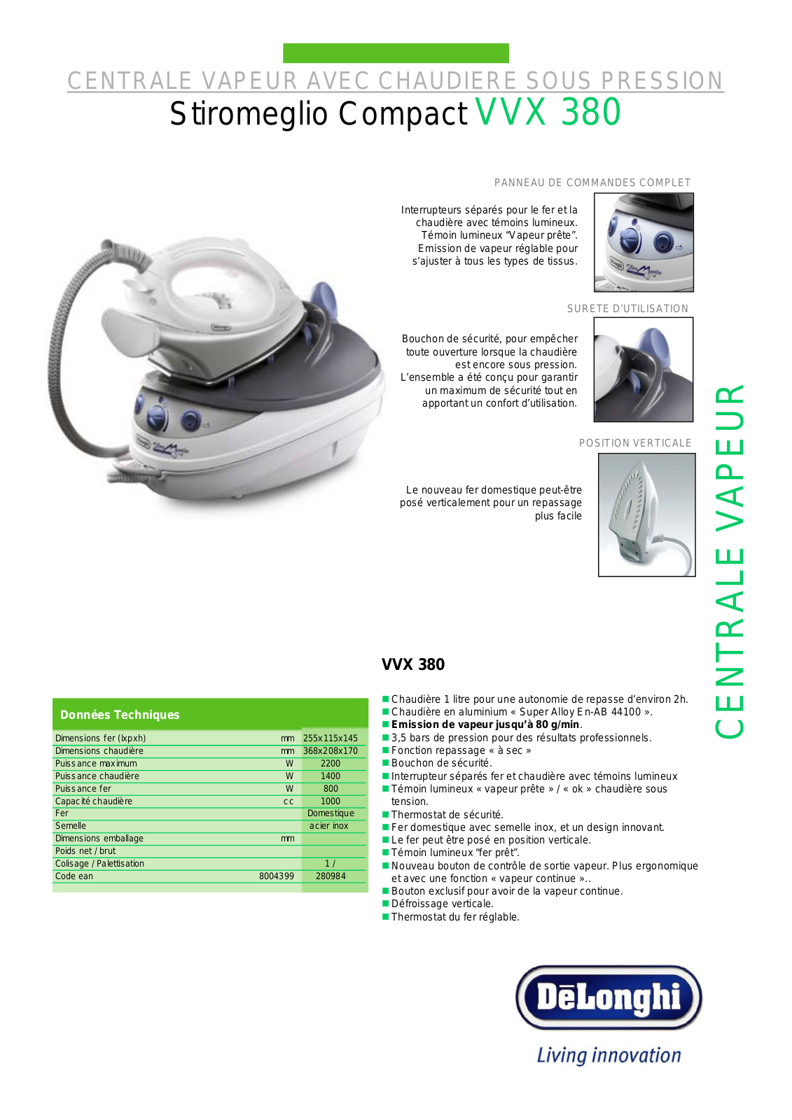 Delonghi VVX 380 BROCHURE