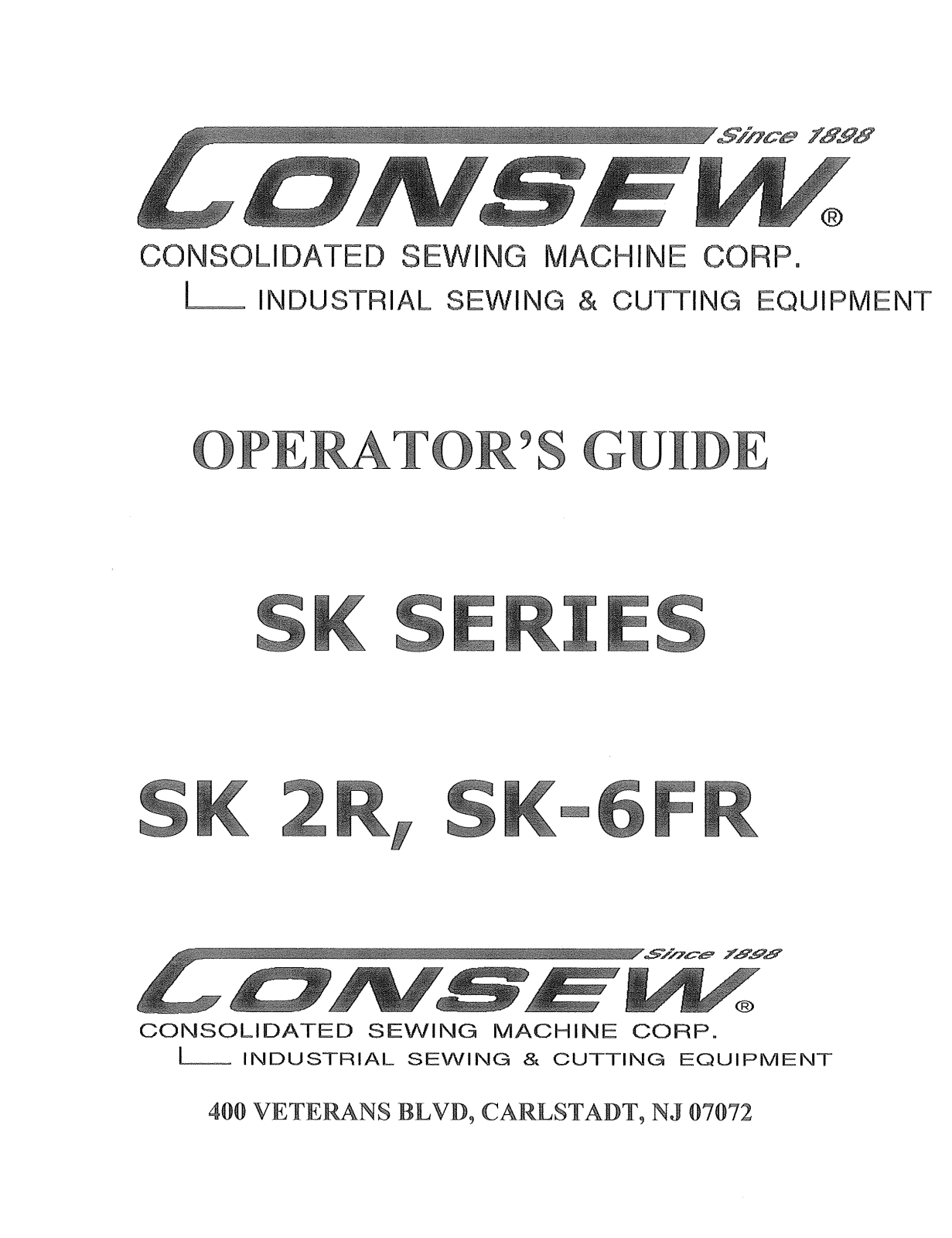 CONSEW SK-2R Operator Guide