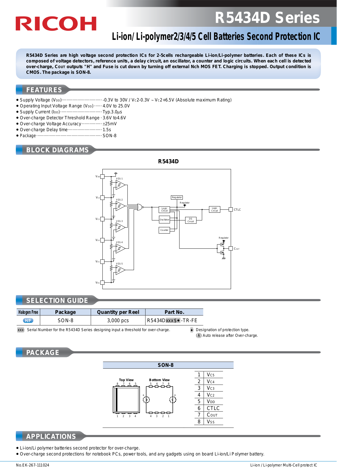 RICOH R5434D Technical data