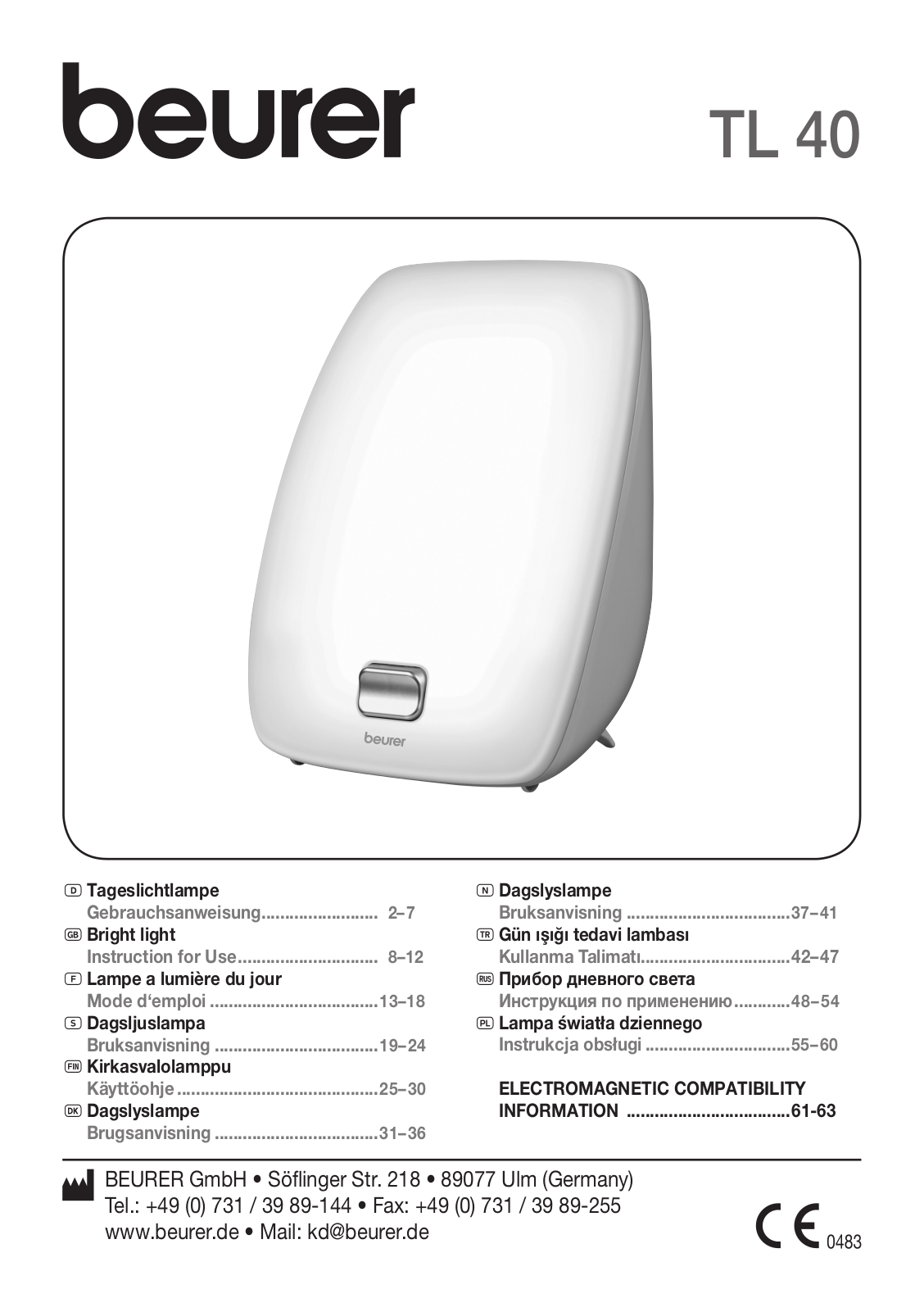 Beurer TL 40 User Manual