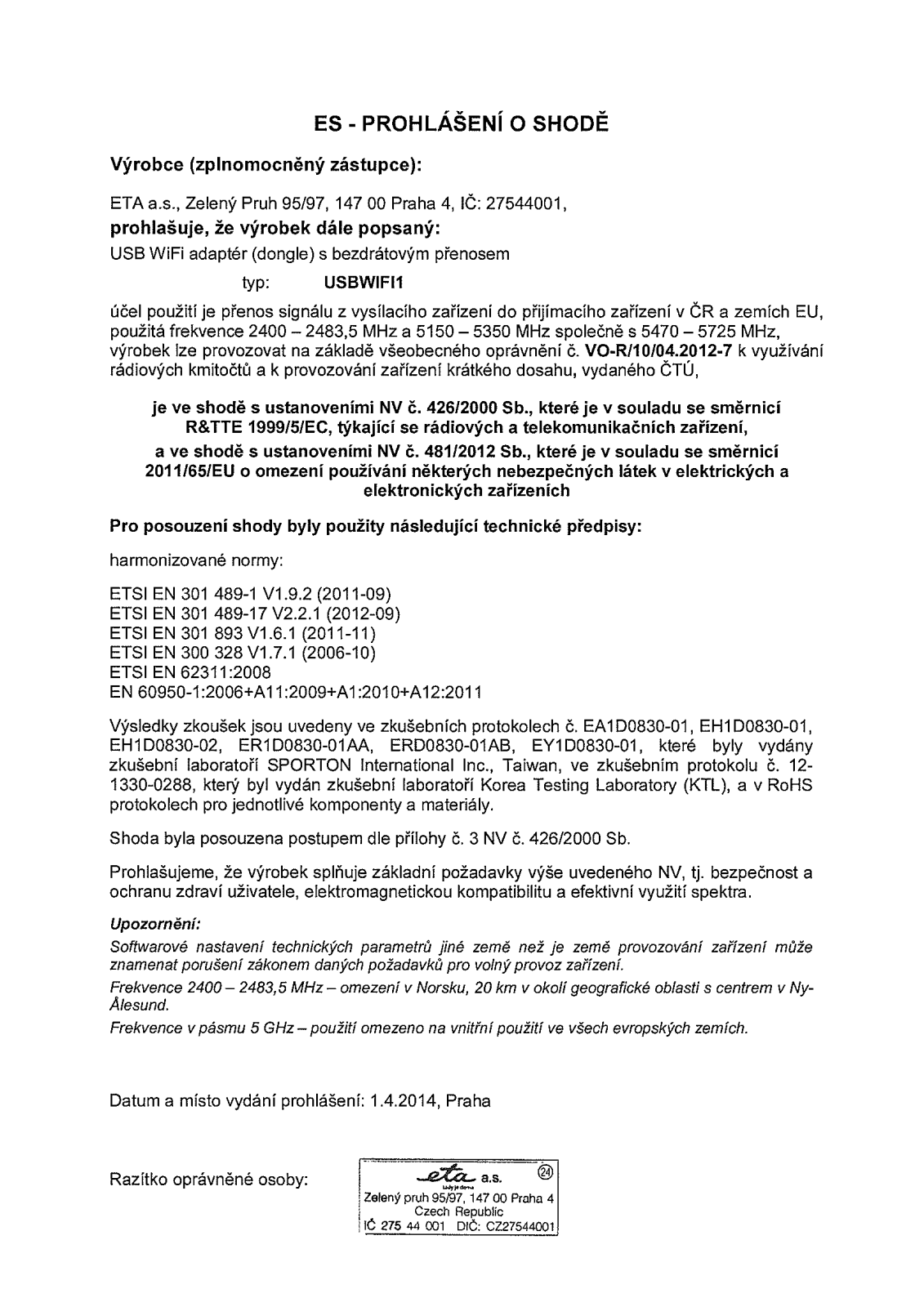 GoGEN USBWIFI1, USBWIFI1 User Manual