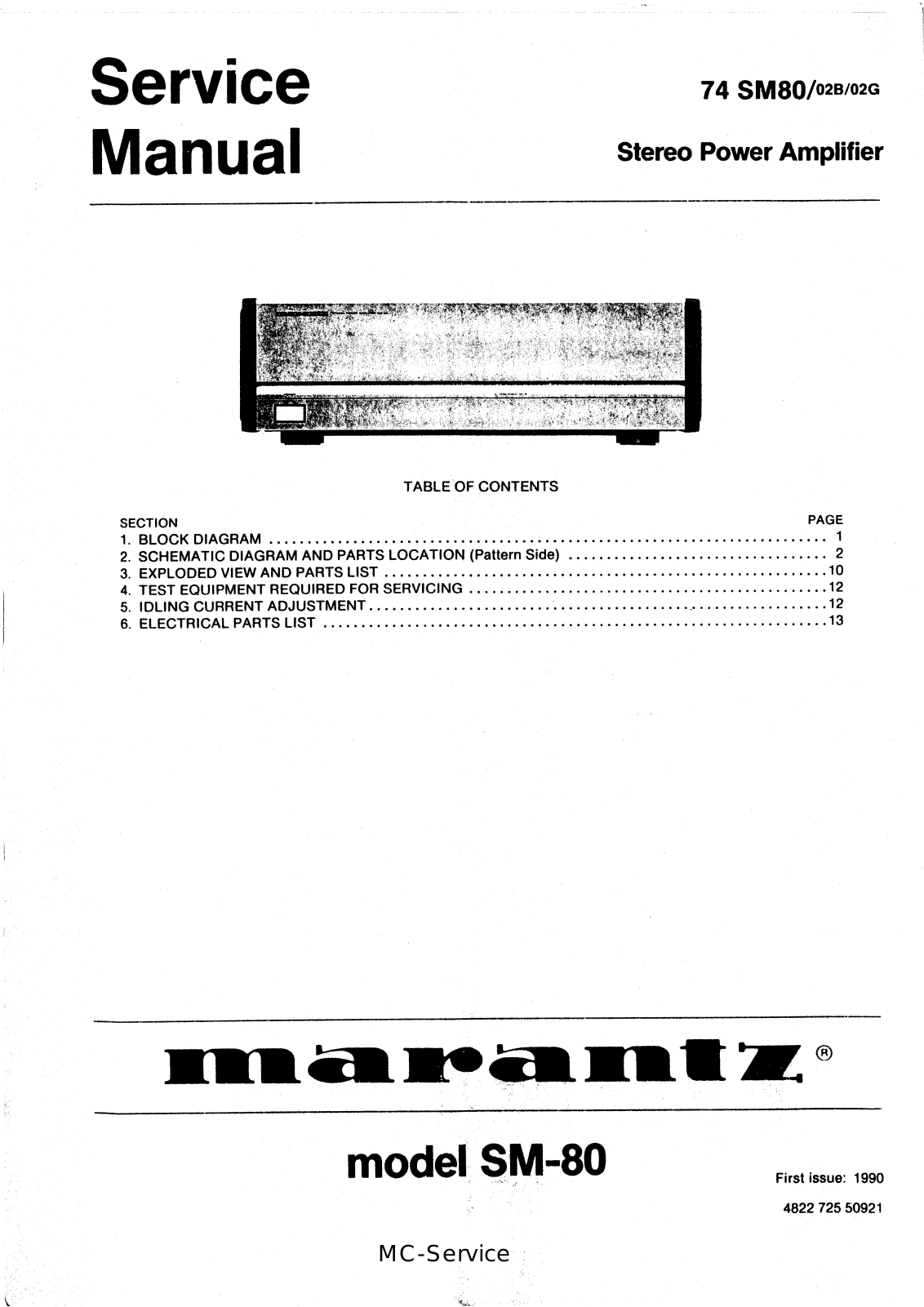 Marantz SM-80 Service Manual
