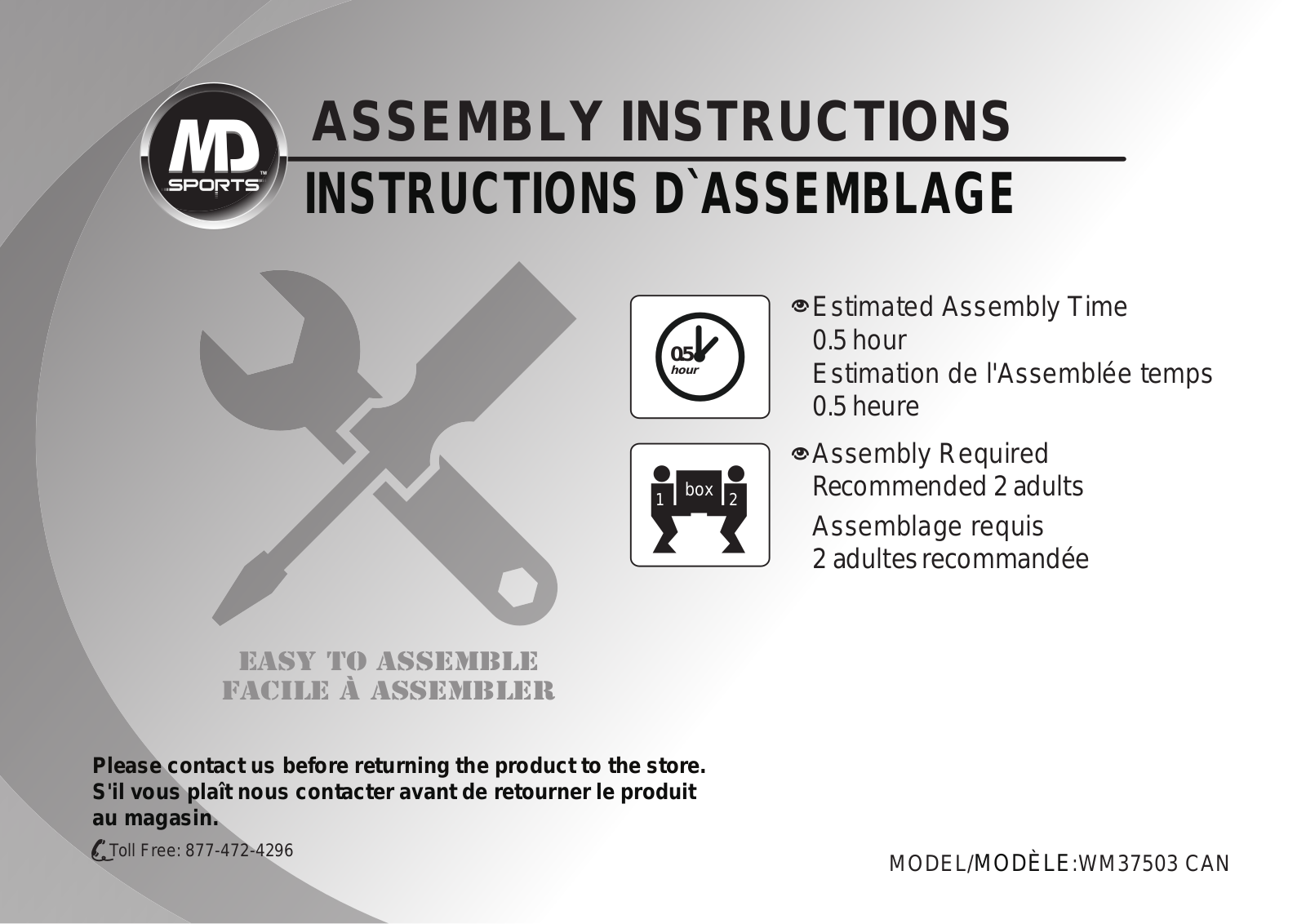 Md sports WM37503 User Manual