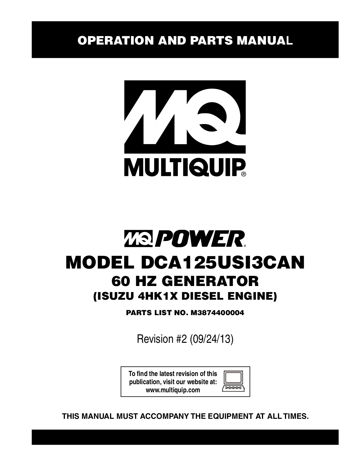 Multiquip DCA125USI3CAN User Manual