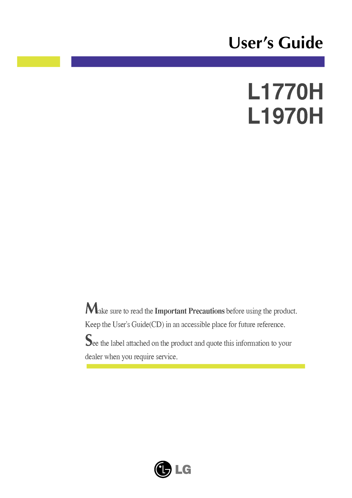 LG L1970H-WF, L1770H-BF User Manual