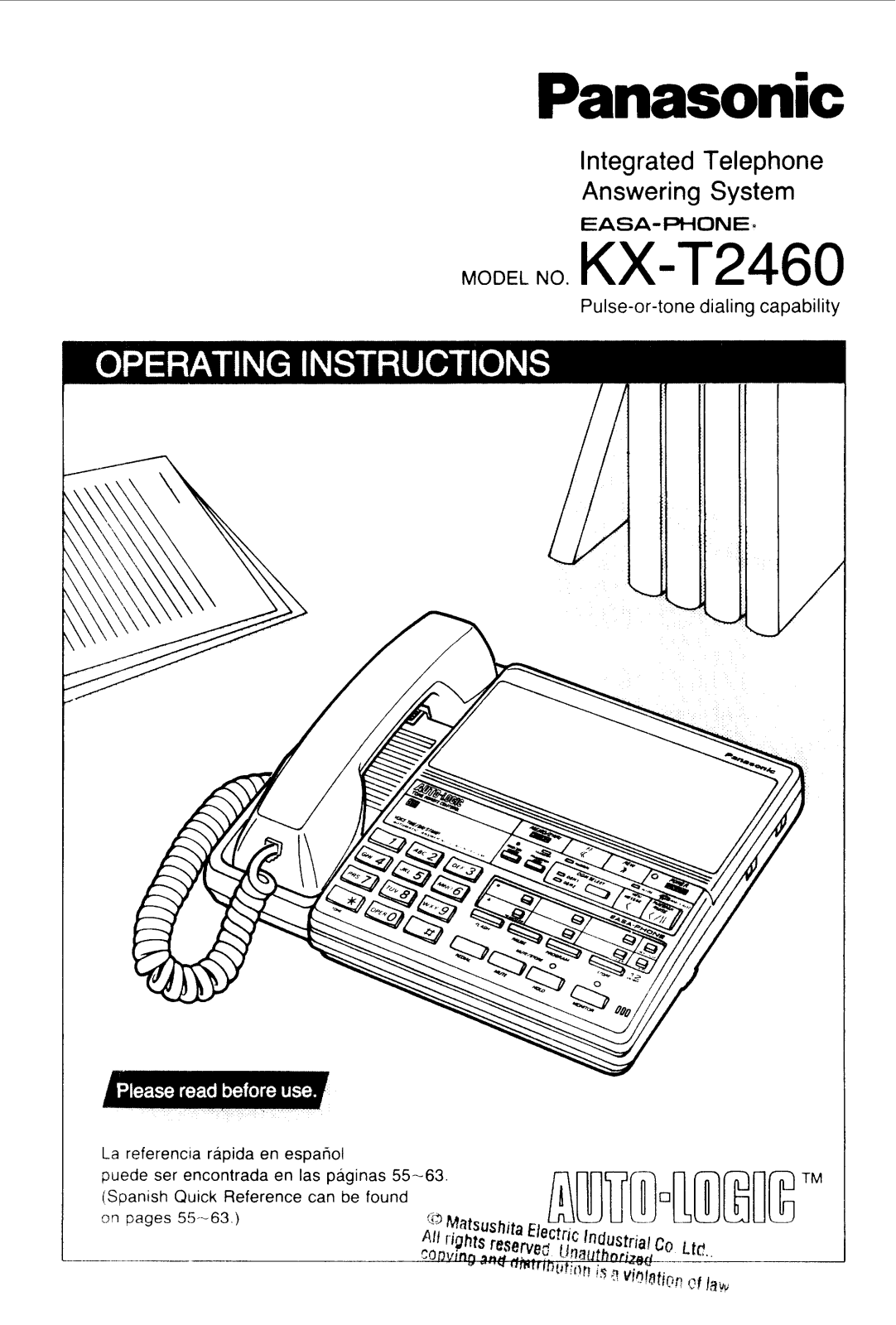 Panasonic kx-t2460 Operation Manual