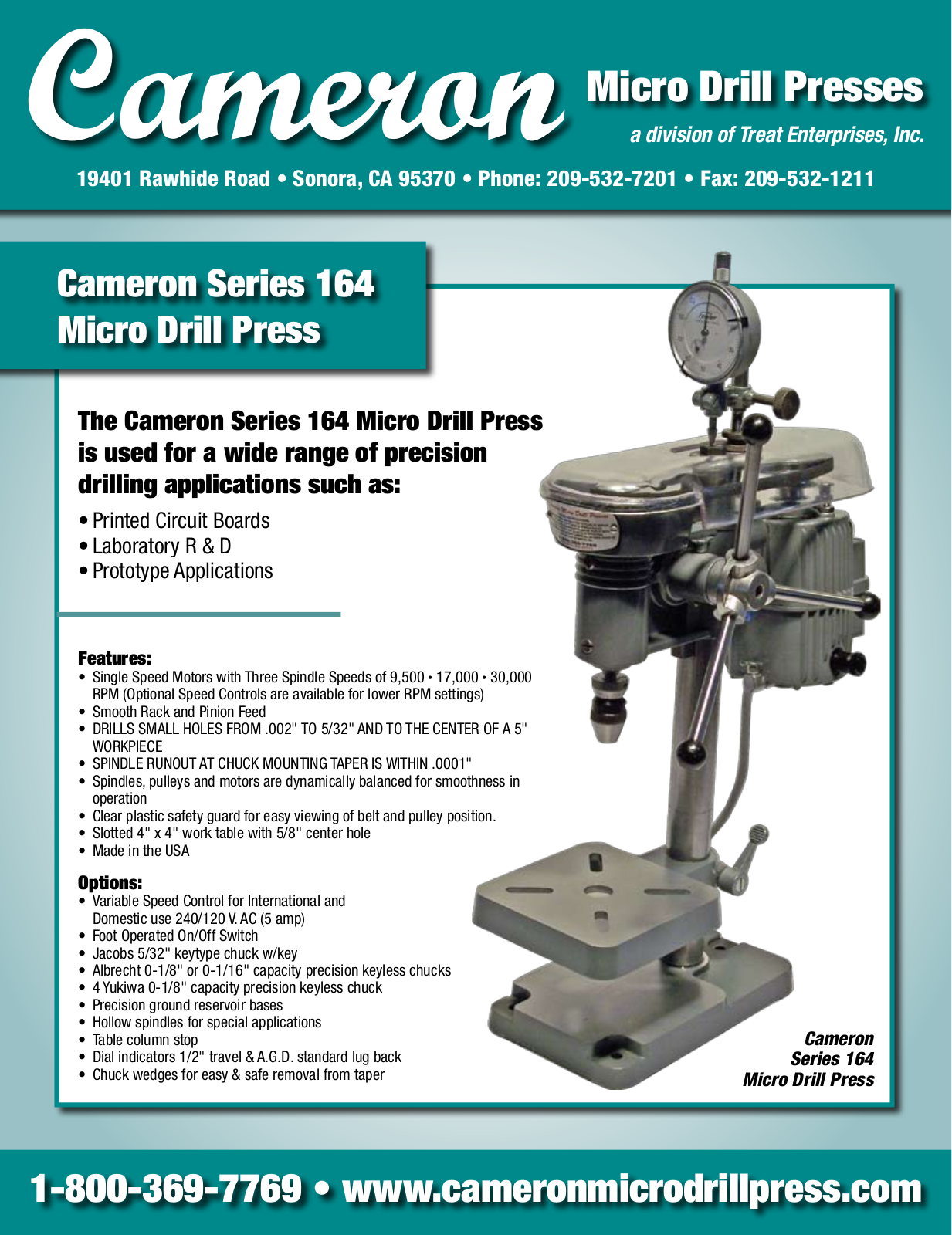 Cameron Precision Engineering Cameron Micro Drill Presses Brochure Brochure - ManualMachine.com