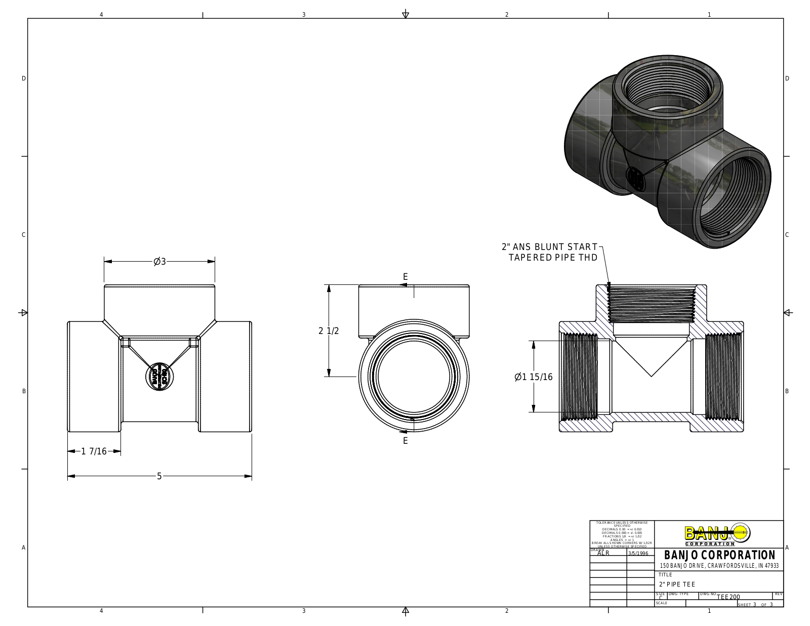 Banjo TEE200 Drawing - ManualMachine.com