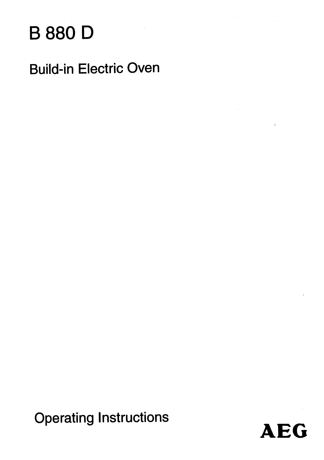 Aeg-electrolux B880D SB User Manual