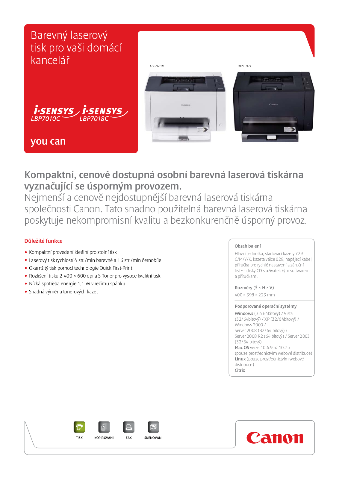 Canon I-SENSYS LBP7010C, I-SENSYS LBP7018C BROCHURE