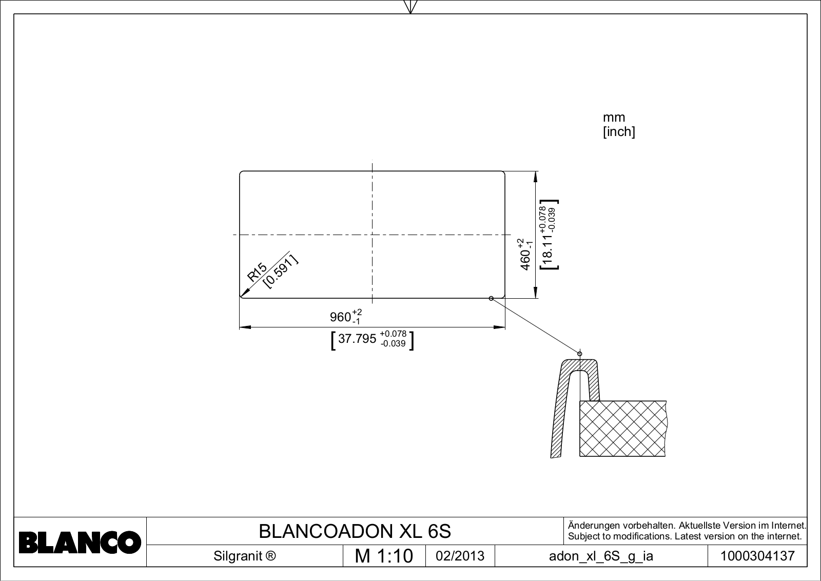 Blanco ADON XL 6S SILGRANIT User Manual