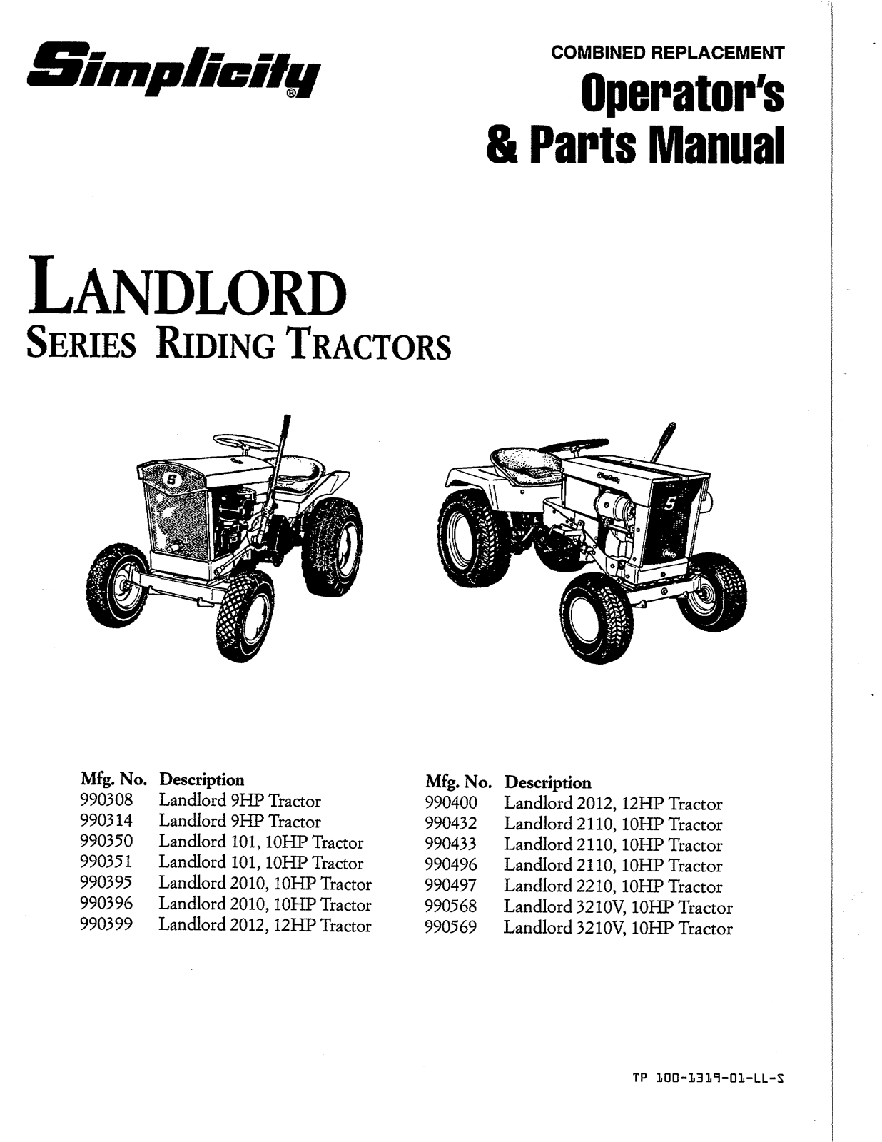 Simplicity 990314, 990351, 990400, 990432, 990433 User Manual