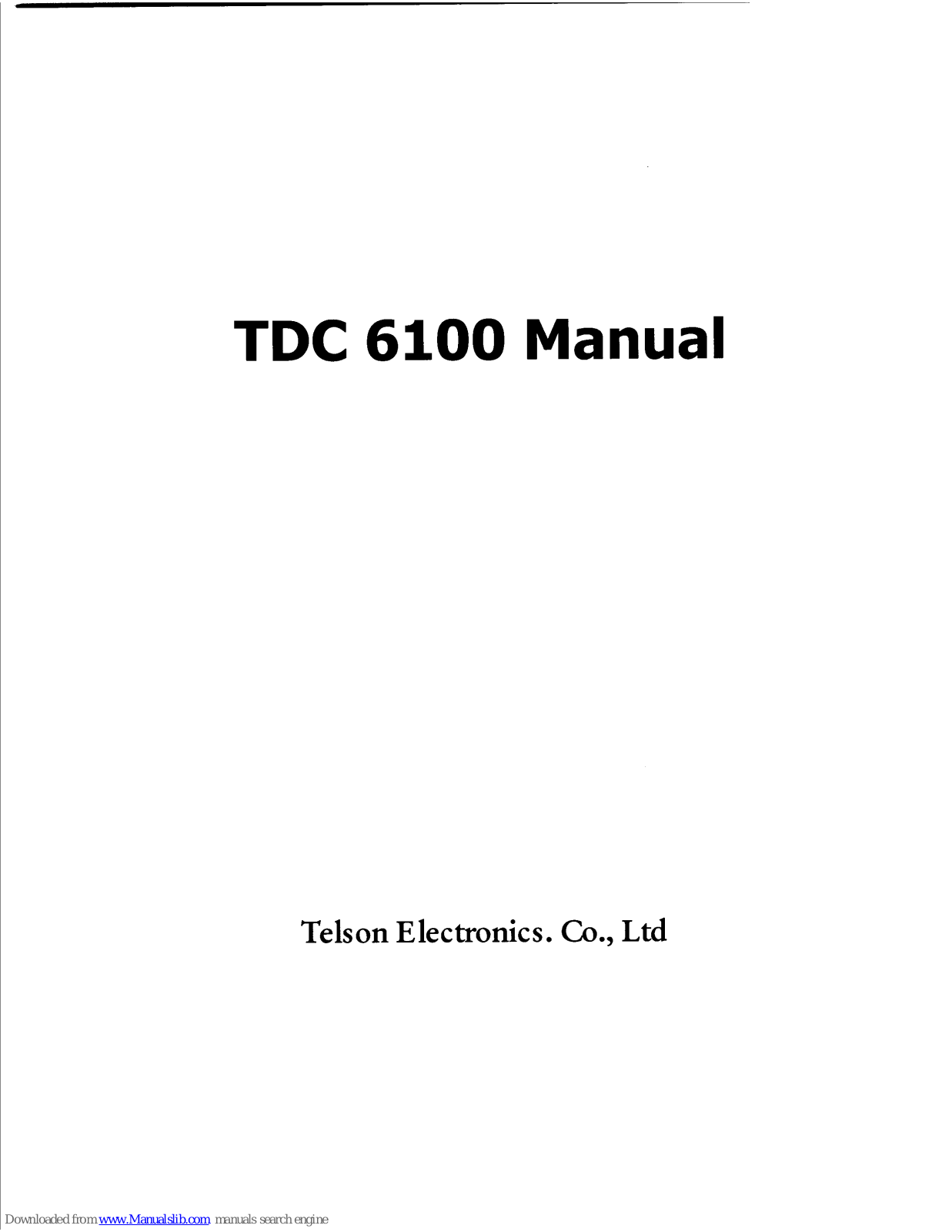 Telson TDC 6100 User Manual