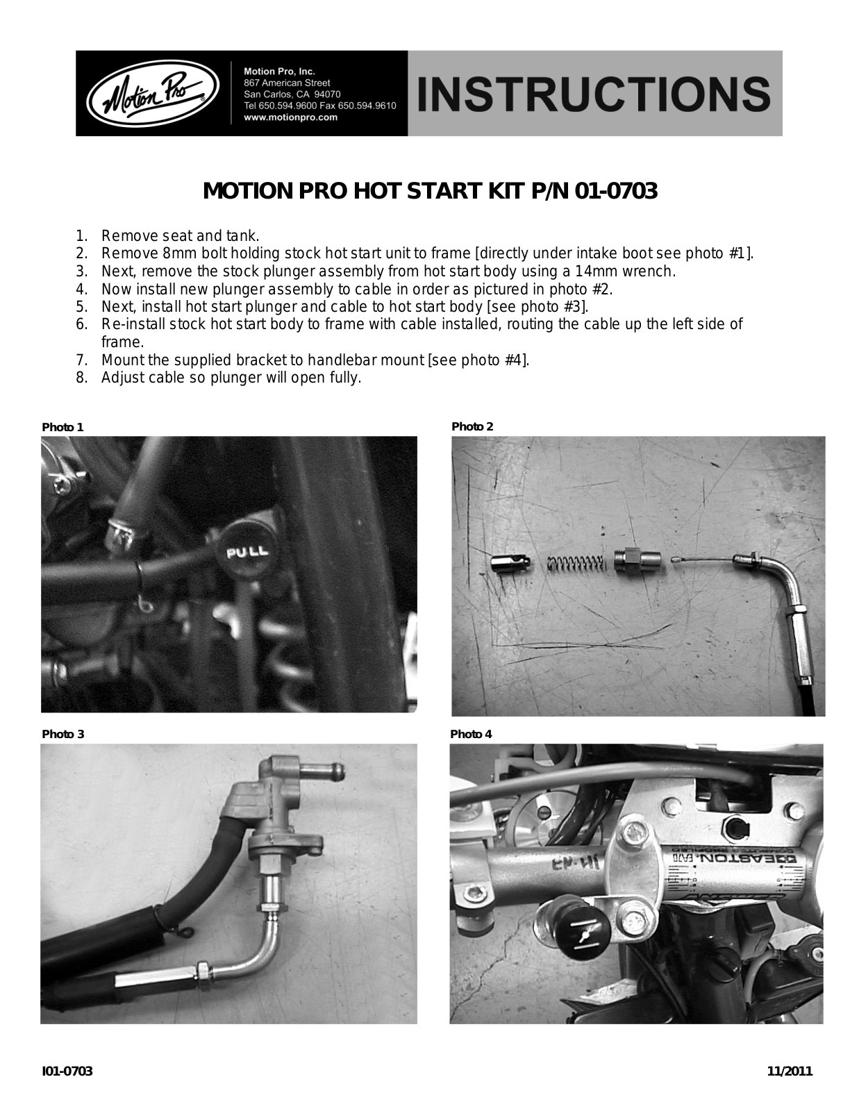 Motion Pro 01-0703 User Manual